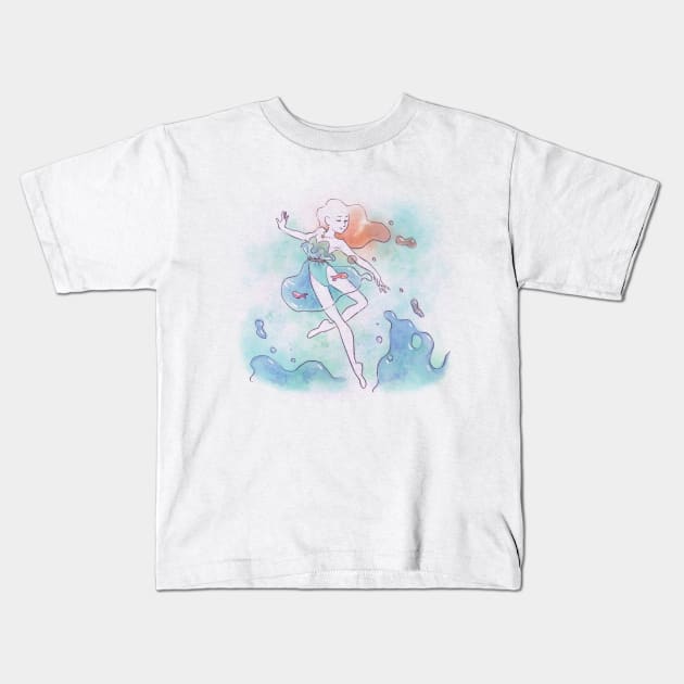 Sea ballet Kids T-Shirt by ginaromoart